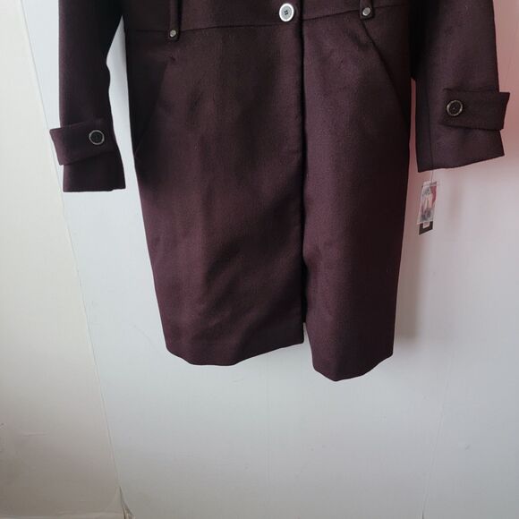 Kenneth Cole stitch fix Women's Wool Blend Trench Coat size L long purple - Picture 4 of 7